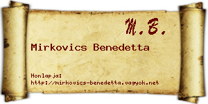Mirkovics Benedetta névjegykártya